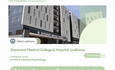 DMCH, Ludhiana M. Phil in Clinical Psychology Final Results out –UPS Education