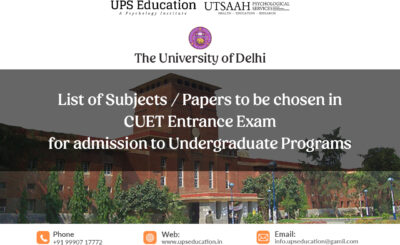 List of Subjects Papers to be chosen in CUET for admission to Undergraduate Programs of the University of Delhi