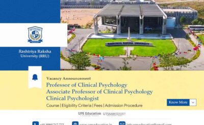 RRU, Gujarat has announced various vacancies for Clinical Psychologists