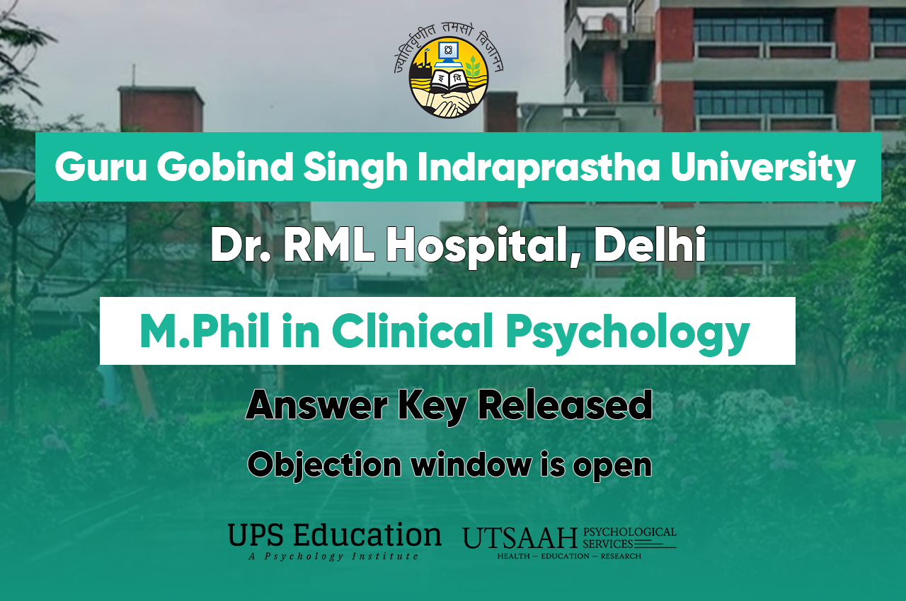 RML IPU M.Phil Clinical Psychology Answer key/Objection window Open
