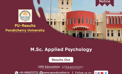 Pondicherry University Result of Entrance Test Admission 2021 —UPS Education